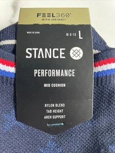 New Stance Designer Mens July 4th USA Sport Active Low Tab Socks Size L 9-13 Blu - Picture 1 of 8
