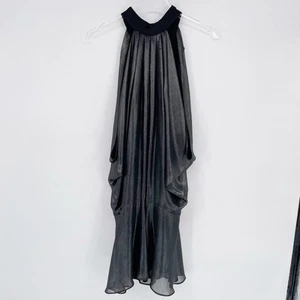 Vestido Midi Bcbgeneration Metálico Lazo Espalda Caída Cintura Plisado Volantes Pequeño - Imagen 1 de 9