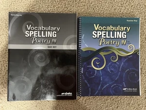 Abeka Vocabulary Spelling Poetry IV Teacher Key and Quiz Key 5th edition Set - Picture 1 of 1