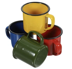 4pcs Colored Enamel Mug Milk Coffee Mug Tea Cups Backpacking Tin Mug Camping Tin - Picture 1 of 9