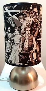 star wars Luke Skywalker princess leia r2d2 touch bedside lamp fabric shade - Picture 1 of 6