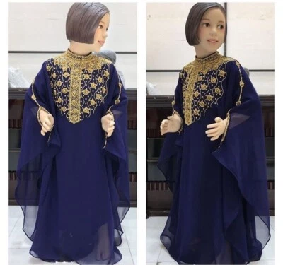 OFERTA Nuevo Vestido Largo Dubai Con Cuentas Dama de Honor Abaya Niños Caftán Africano 115 Foto 1 de 4