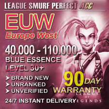 EUW  League of Legends SMURF 40K 50K 60K 70K 80K 100K BE niveau 30 NON CLASSÉ