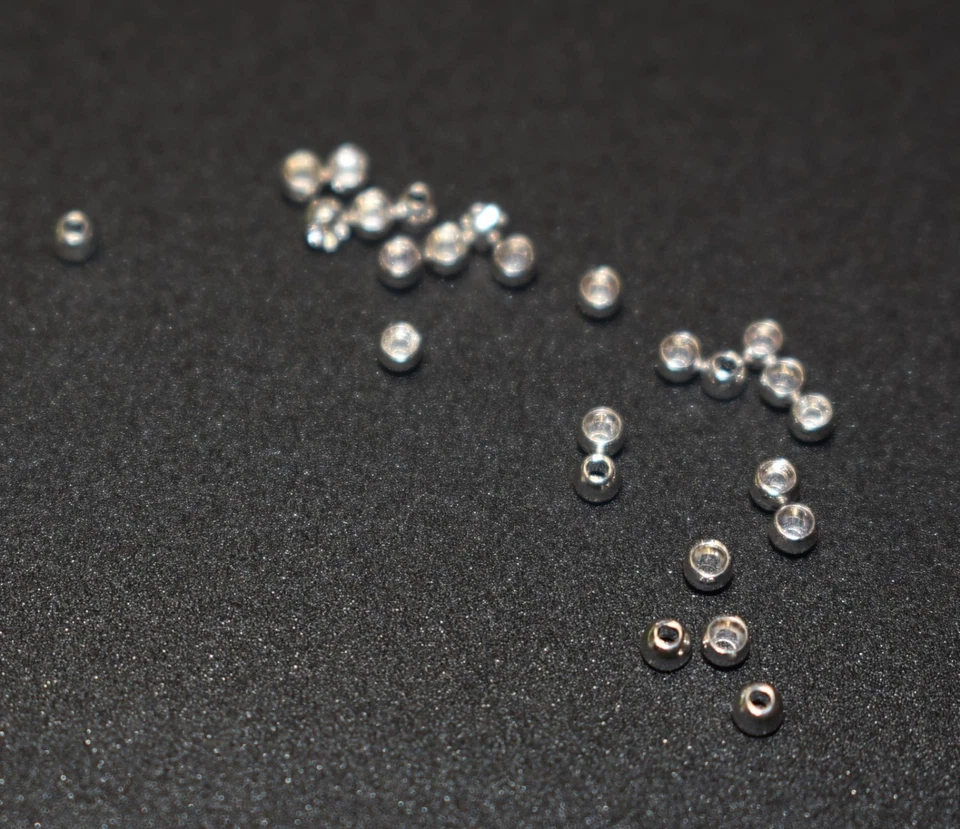 25 Premium SILVER  2.0mm   5/64"  Beads Bead Heads for Fly Tying - Image 1 of 1