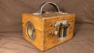 Antique Oak Wood Case Brass Glass German Made Racing Pigeon Clock Great Decor - Picture 1 of 20