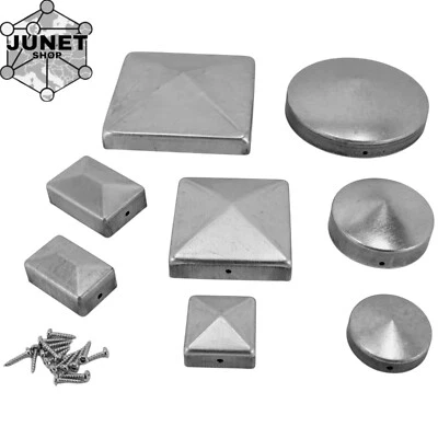 OUM Tappi per pali tappi per recinzione metallo zincato/grezzo tappi per recinzione protezione pali recinzione nuovi