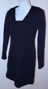 SHOSHANNA Black Textured Long Sleeve Exposed Back Zip Shift Dress Sz 4 - Picture 1 of 7