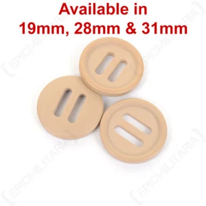 British Army Style Slotted Buttons - Khaki - Canadian Style Durable - Picture 1 of 2