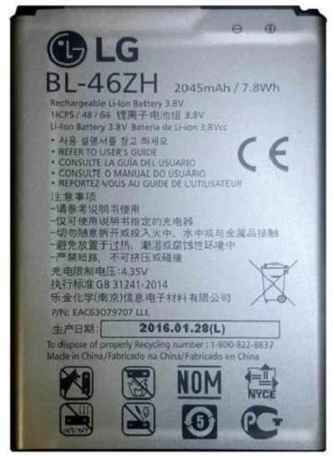 Nueva Batería Original Original LG BL-46ZH K7 MS330 LS675 Tribute 5 K8 K8V LG Foto 1 de 1