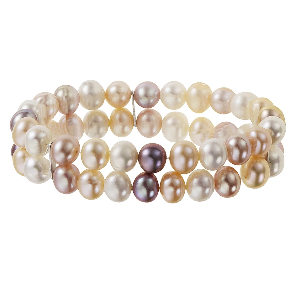 Bracciale Zeeme Pearls Strech perla coltivata d'acqua dolce multicolore 8 mm ... - Immagine 1 di 3