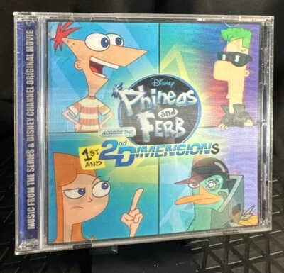 Phineas and Ferb Across The 1st and 2nd Dimensions CD Lenticular Cover Art Used - Image 1 of 4