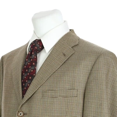 Tommy Hilfiger 3 Button Dual Vent Silk Blend Sport Coat 44 Regular Beige Blue - Image 1 of 4