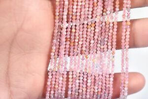 2-3mm Pink Opal Faceted Gemstone Jewelry Making Rondelles Beads 12.5" Strand