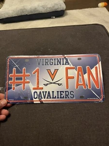 Virginia Cavaliers #1 Fan Metal License Plate FREE SHIP - Picture 1 of 2