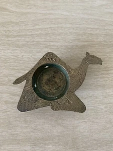 Vintage Teelicht Windlicht massiv Messing sitzend Kamel Made in India - Bild 1 von 7