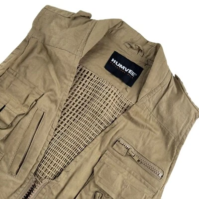 Humvee Canvas Utility Photography Zippered Vest Tan • One Size - Image 1 of 4