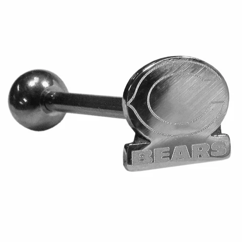 Chicago Bears Stainless Steel Barbell Tongue Ring (Logo) NFL Football Cover