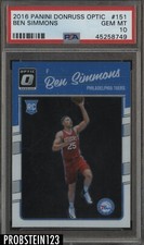 2016-17 Donruss Optic #151 Ben Simmons 76ers RC Rookie PSA 10 GEM MINT