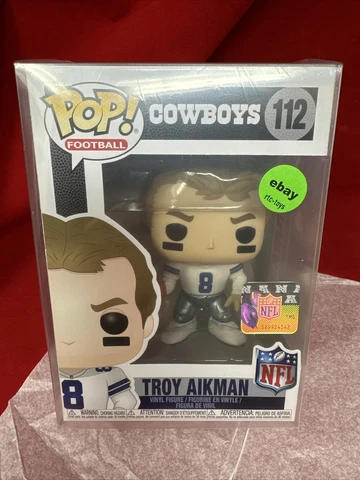 Funko Pop! NFL Troy Aikman Dallas Cowboys Football #112 Vaulted 2018 W/Protector Cover