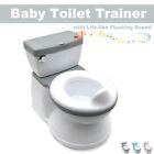 Gray Toddler Potty Training Toilet w/ Flushing Sound Handle Baby Chair Seat