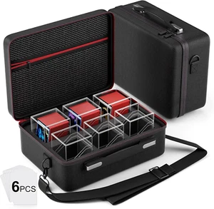 Kartendeck Box mit tragbarem Case, 6er Pack Clear Commander Deck Box mit 6 Teilern - Bild 1 von 12