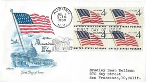 5 '59 FDCs, 49 Star Flag B4, SC#1132, 2 Honoring Dr. Ephraim McDowell, SC#1138 - Picture 1 of 5