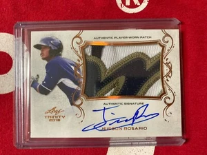 2018 Leaf Trinity Patch Jersey AUTO Jeisson Rosario #PA-JR1 Aufnäher Brewers - Bild 1 von 2