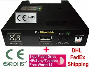 Floppy Drive to USB Converter Emulator for Mitsubhishi EDM FX 10 + 8gb (720 kb) - Picture 1 of 2