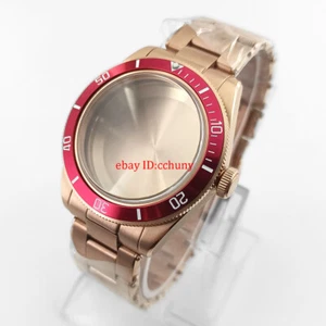 39mm Roségold Uhrengehäuse gewölbt Saphirglas Lünette passend für NH35 NH36 NH34 Uhrwerk - Bild 1 von 21