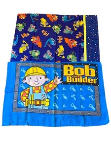 Vintage Bob The Builder Set of 2 pillowcases Double Sided - Picture 1 of 3