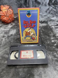 WIELKI ZŁY WILK i przyjaciele RZADKIE 1988 VHS KID FLICKS 4 animowane kreskówki Vintage