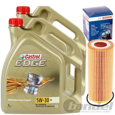BOSCH ÖLFILTER +10L MOTORÖL CASTROL EDGE M 5W30 passend für BMW 3er 5er X3 X5 X6