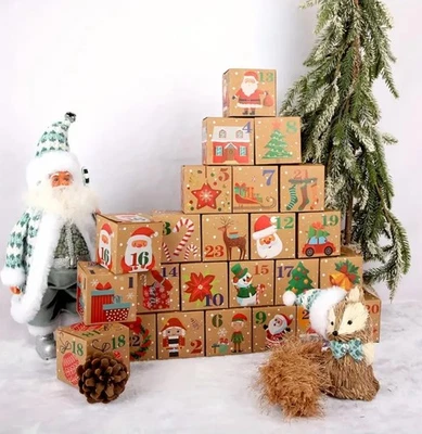 Christmas advent calendar gift boxes set of 24 - Image 1 of 4
