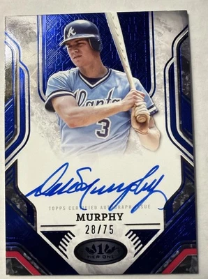 2025 Topps Tier One #1/75 Dale Murphy Auto Lámina Azul Paralelo #PPA-DMU Foto 1 de 2