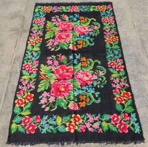 Vintage Traditional Handmade Romanian Bessarabian Wool Multicolor Kilim 282x160c - Picture 1 of 12