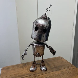Figura coleccionable de colección de metal Robo Bebet juguete de hojalata robot cuello de resorte - Imagen 1 de 8