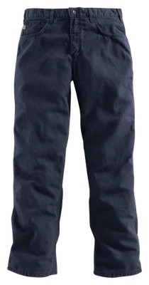 Calça de lona Carhartt resistente a chamas ajuste solto peso médio para homens - Azul marinho escuro - - Imagem 1 de 2