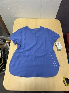 Healing Hands 360 Scrub Top Womens Size L V Neck Top 3 Pocket - Picture 1 of 7