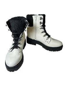 CBG Los Angeles Walken Bootie Kampfstiefel weiß Damengröße 7,5 seitlicher Reißverschluss gefüttert - Bild 1 von 21
