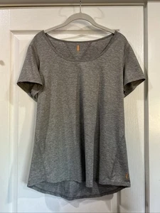Lucy Women’s Size Large Short Sleeve Grey Athletic Top - Picture 1 of 7
