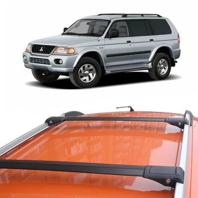Juego de barras transversales negras para techo para Mitsubishi Montero Sport 1996-2008 Foto 1 de 4