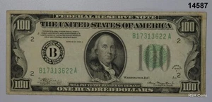 $100 1934 A FEDERAL RESERVE NOTE LIME GREEN SEAL NEW YORK #14587 - Picture 1 of 2