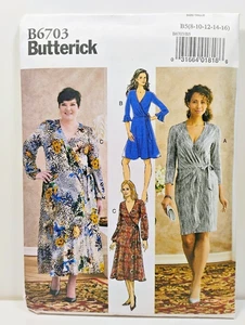 New Butterick Sewing Pattern B6703 B5 Misses' Wrap Dress Sizes 8-16 B21 - Picture 1 of 2