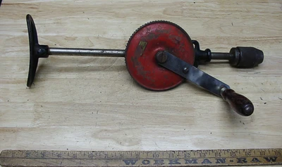 Herramientas usadas antiguas, taladro de hombro de dos velocidades Mohawk Shelburne de colección 17-3/4", en muy buena condición, ¡leer! Foto 1 de 4