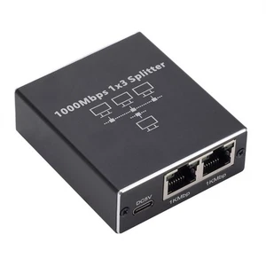 1000Mbps 1 to 3 Gigabit Ethernet Adapter RJ45 Splitter Lan Connector7963 - Afbeelding 1 van 6
