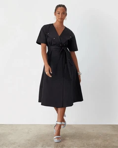 Trench convertible para mujer GSTQ negro talla mediana NUEVO NUEVO CON ETIQUETAS - Imagen 1 de 10