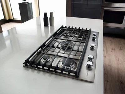 KitchenAid 36'' W 5 горелки газовая варочная панель KCGS556ESS новый открытая коробка - Изображение 1 из 3