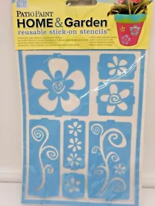 DecoArt Patio Paint Self-Adhesive Stencils, 6 by 8-Inch, Funky Flowers - Picture 1 of 2