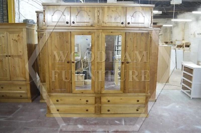 HANDMADE DIANA SOLID PINE DOUBLE MIRRORED QUAD WITH TOPBOX (NOT FLATPACKED) - Image 1 of 4