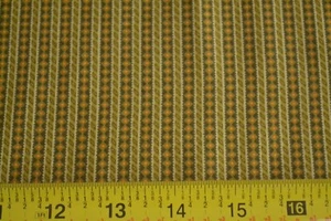 By 1/2 Yd, Olive Orange Green Striped Cotton, Andover/Ember Reds/Jo Morton, B179 - Picture 1 of 6
